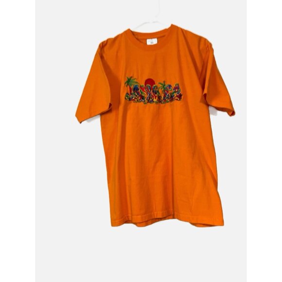 Super T’S Orange Color Jamaican T-Shirt Scoop Neck 100% Cotton Size XL. New - Picture 1 of 8